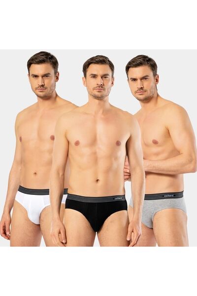 Cacharel Ανδρικό σλιπ 3 τεμαχίων 1321/Λευκό-Μαύρο-Γκρι