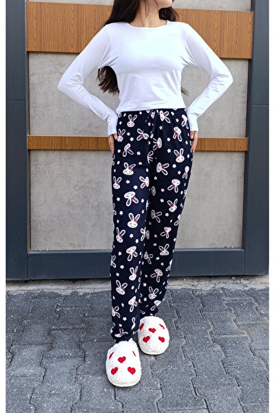 siyalife Süet Kışlık Yumuşak Dokulu Kadın Pijama