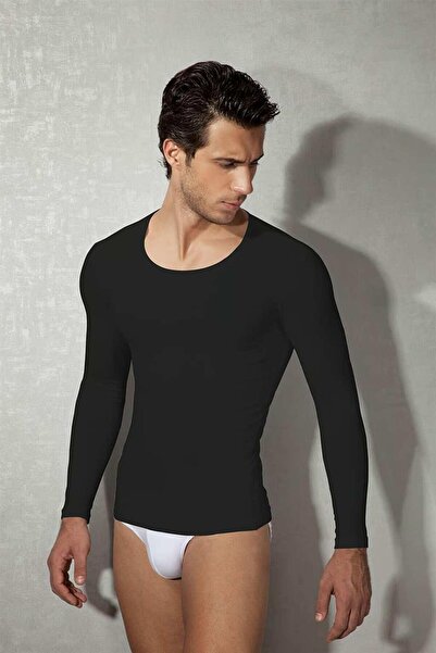 Doreanse Men's Modal Wide Collar Long Sleeve T Shirt 2955