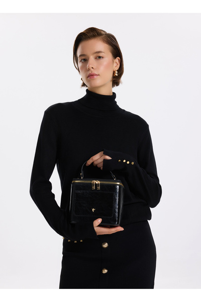 Fabrika Siyah Kadın 25x18x11 cm Çapraz Çanta PULLUP-DILWEN