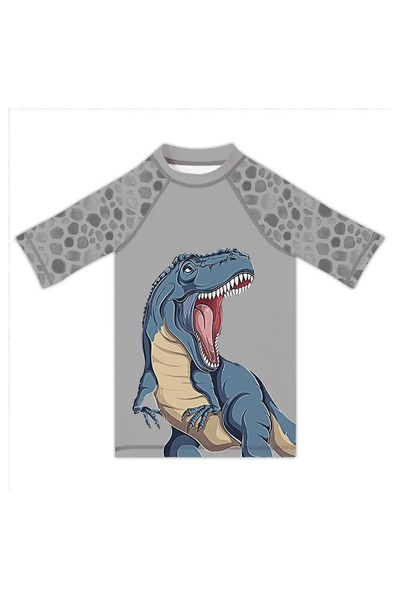 SLIPSTOP Goliath Printed Uv Protection Short Sleeve Swimsuit t Shirt Boy t Sh...