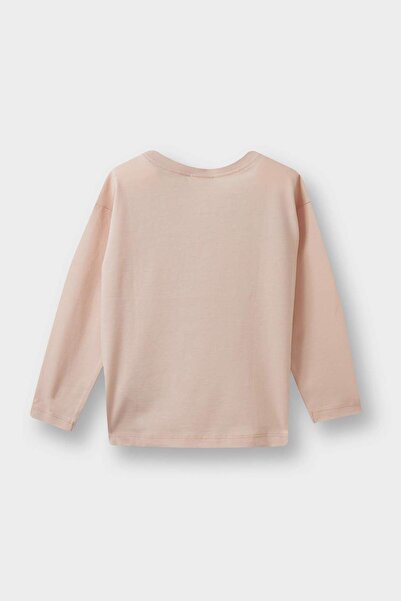 DeFacto Baby Girl Crew Neck Butterfly Pattern Long Sleeve T-Shirt E9019A525Au