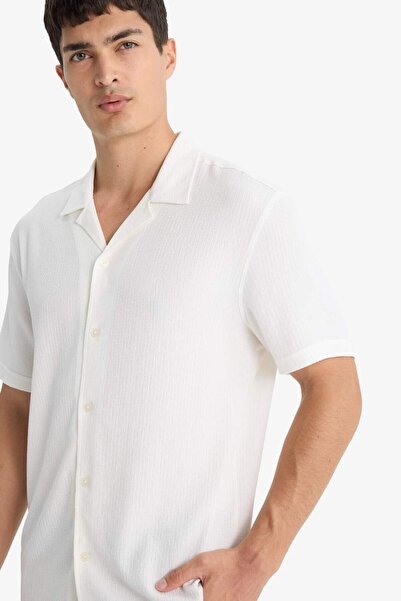 DeFacto Modern Fit Polo Yaka Penye Kısa Kollu Gömlek C4125AX25SM