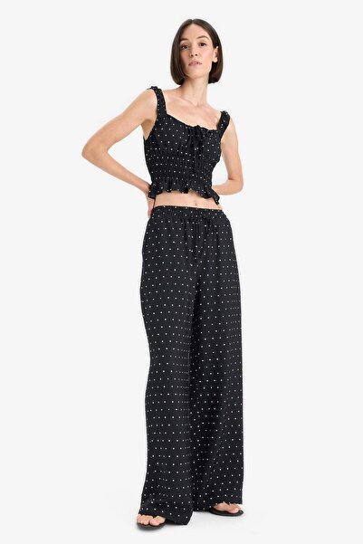 DeFacto Straight Fit Çift Cepli Yüksek Bel Midi Pantolon F9524AX25AU