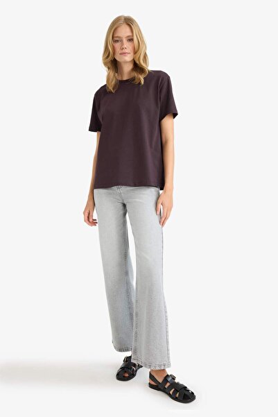 DeFacto Μπλουζάκι με κοντό μανίκι Regular Fit Crew Neck Basic Solid Premium F7105AX25AU