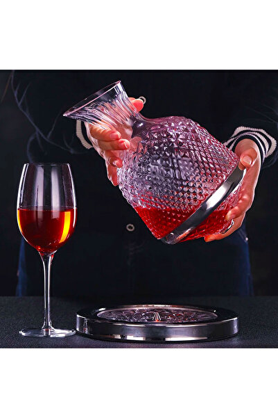 velve Set Decantor rotativ pentru bautura si 2 pahare, in cutie eleganta tip ...