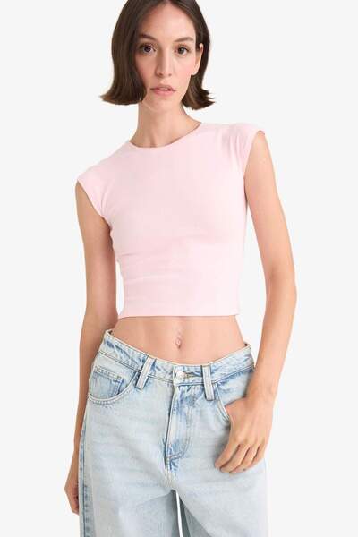 DeFacto Fitted Crew Neck Short Sleeve T-Shirt G0273Ax25Sm