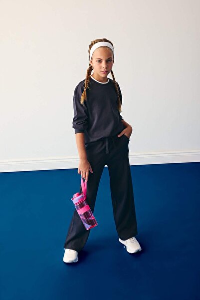 DeFacto Kız Çocuk Beli Lastikli Wide Leg Geniş Paça Eşofman Altı E1836A825AU