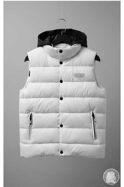 Uğur bebe Unisex Hooded Puffer Vest with Snap Buttons and Pockets 50% Cotton Lining, Sporty Stylish Winter Coat Vest