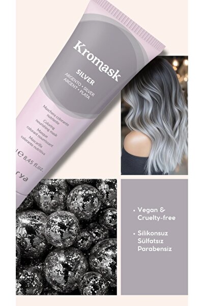 Inebrya Kromask Silver – Gri ve Platin Ton Yenileyici Renkli Saç Maskesi 250 ml
