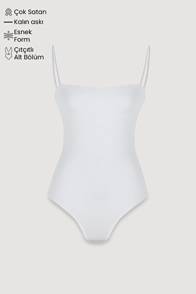 Quzu Ecru Thin Strap Bodysuit