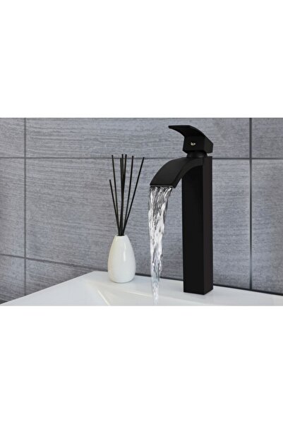 Sanlux Baterie Lavoar Baie Lotus Black, Negru, Înălțime 30 cm, VST17