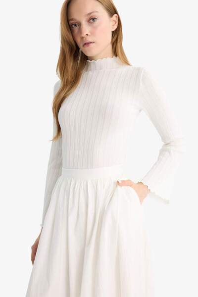 DeFacto Slim Fit Slim Fit Ribbed Camisole Long Sleeve Tunic F7136Ax25Au