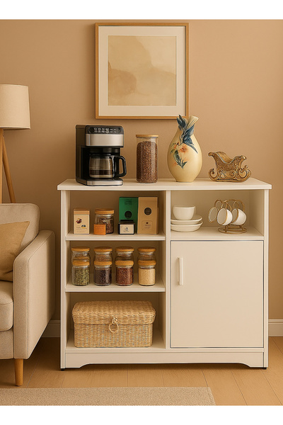 AGD Versatile Coffee Cabinet with Large Storage Capacity for Living Room or Office 80*40*90cm