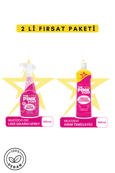 ThePinkStuff Mucizevi Oxi Leke Çıkarıcı Sprey 500 ml Mucizevi Krem 500ml