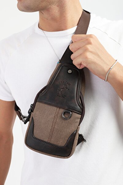 en deri Canvas Shoulder Bag with Adjustable Cross Strap for Daily Use 7044