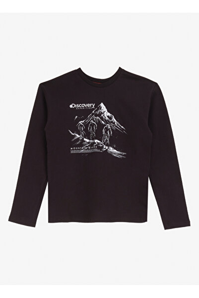 Discovery Expedition Siyah Erkek Çocuk Bisiklet Yaka Relaxed Baskılı T-Shirt ...