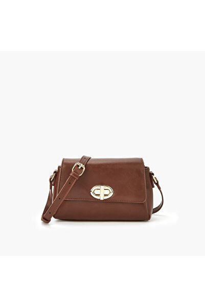 Flora Bella by Shoexpress حقيبة كروس بودي صلبة بحزام قابل للتعديل وقفل دوار، ...