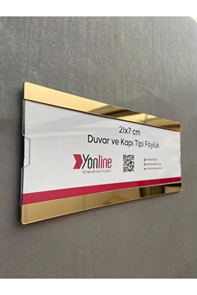 Yönline Door and Wall Type Easy to Replace A4 1/3 Gold Foil Holder with Black Base
