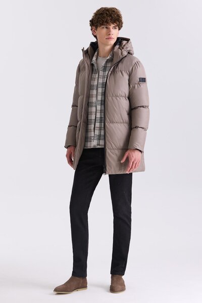 Jakamen Χειμερινό παλτό με κουκούλα Vızon Comfort Fit με πλήρη επένδυση