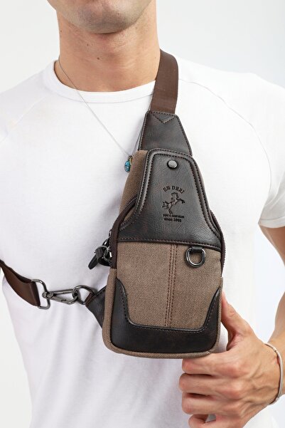 en deri Canvas Shoulder Bag with Adjustable Cross Strap for Daily Use 7044