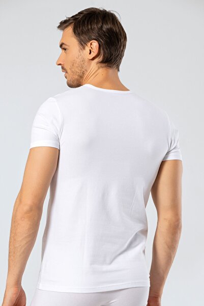Cacharel Men's Crew Neck Buttoned T-Shirt 1308/White