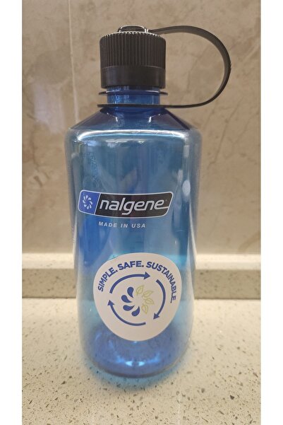 NALGENE 32 Oz Narrow Mouth Water Bottle - 1l - Blue Tritan Flask 1l Blue