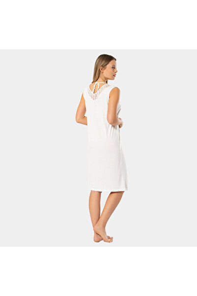 TÜREN Women's Lace V-Neck Nightgown 3285/Ecru
