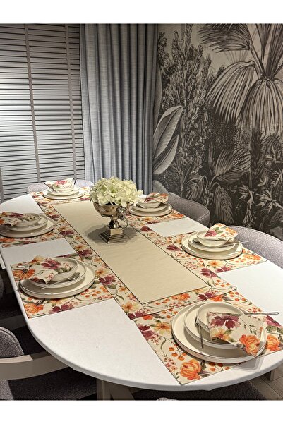 Heriya Linen Jasmin Pattern Runner 40X140 cm