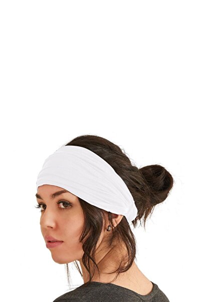 michaeller Bandană albă cu parașuta din bumbac - culoare simplă, țesătură ela...