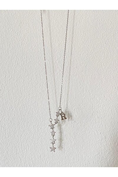 bijoux uniques Shooting Star R Letter Steel Necklace