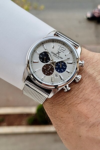 Daniel Klein Silver Siyah Renk 24 Ay Garantili 43 Mm Fonksiyonlu Erkek Kol Saati