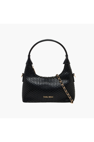 Flora Bella by Shoexpress حقيبة كتف منسوجة بسحاب للإغلاق، عرض 7 سم × ارتفاع 1...