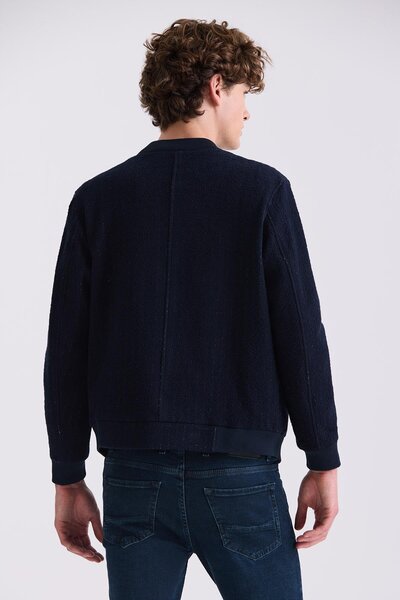 Jakamen Темно-синій Regular Fit Mono Yaka Сезонний пальто