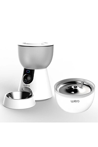 Wero 2in1 Kameralı, Wi-Fi Destekli Akıllı Otomatik Kedi & Köpek Mama ve Su Kabı Seti (FW2-C)