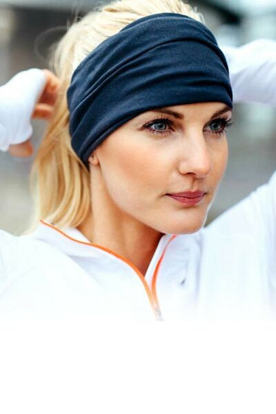 michaeller Αλεξίπτωτο μπαντάνα μονόχρωμο βαμβακερό ύφασμα ελαστικό σκούρο μπλε