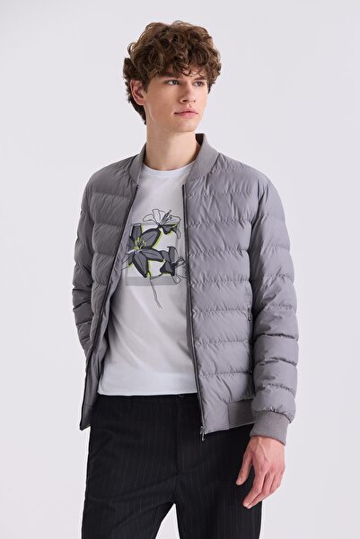 Jakamen Сірий Slim Fit сорочка з коміром