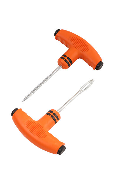 Lawazim مجموعة أدوات إصلاح سدادة الإطارات - قطعتان - بمقبض على شكل حرف T مع م...