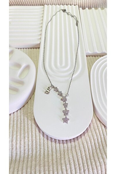 bijoux uniques Kayan Yıldız S Harfli Çelik Kolye