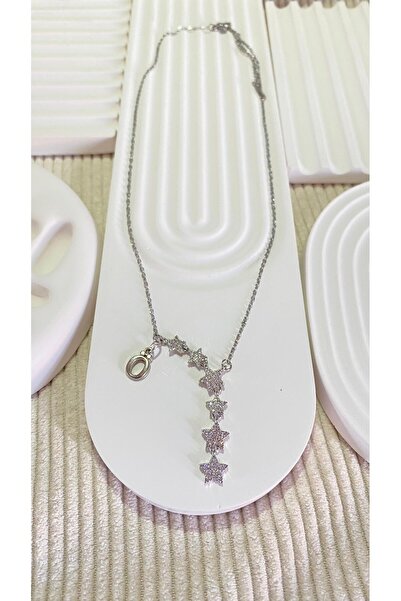 bijoux uniques Kayan Yıldız Ö Harfli Çelik Kolye
