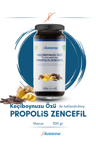 Avicenna Keçiboynuzu Özü Ile Tatlandırılmış Propolis Zencefil Macun- 300 gr