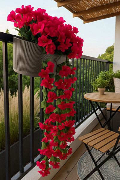 LUZAB Plastik Balkon Saksıda Taş Yosunlu Begonvil Çiçek Menekşe Sarmaşık Çiçe...