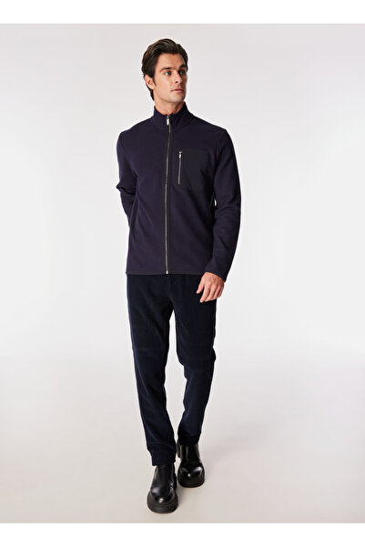 FABRIKA COMFORT Dik Yaka Düz Lacivert Erkek Sweatmont FC4WM-SWT 2122