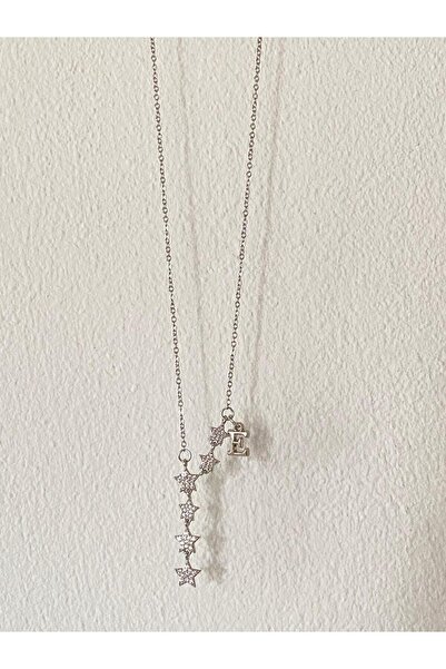 bijoux uniques Shooting Star E Letter Steel Necklace