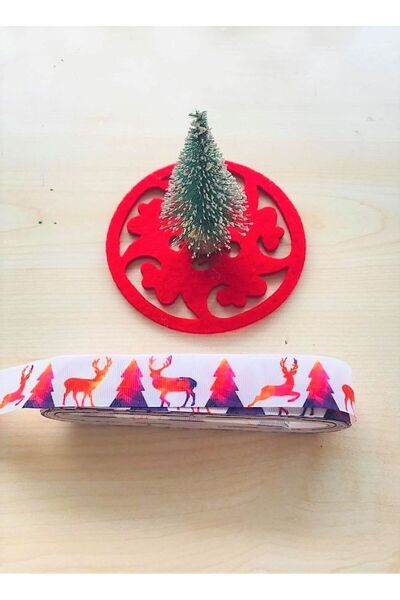 BERG Πρωτοχρονιάτικη κορδέλα 2 m Χριστουγεννιάτικο δέντρο και μοτίβο ελαφιού Πρωτοχρονιάτικα πακέτα