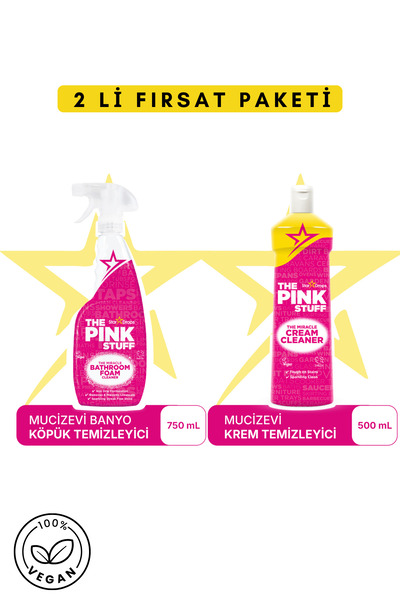 ThePinkStuff Mucizevi Banyo Köpük Temizleyici 750ml - Mucizevi Krem 500ml