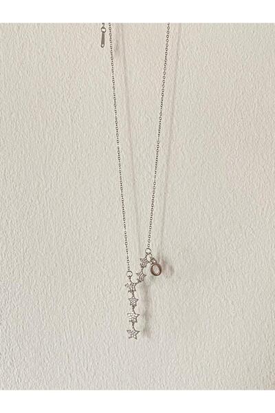 bijoux uniques Shooting Star O Letter Steel Necklace