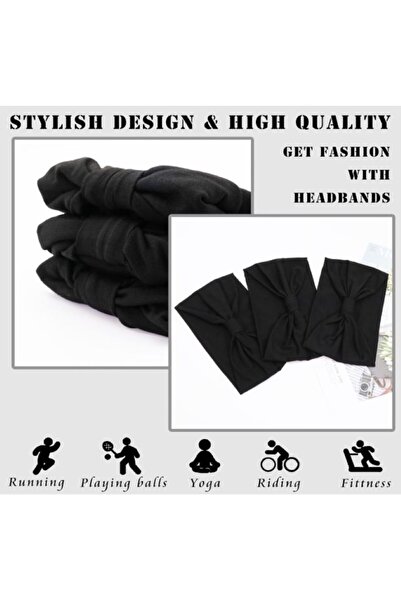 BERG ATELIER 2 Pack Yoga Headband, Wide Bandana, 14cm*25 cm