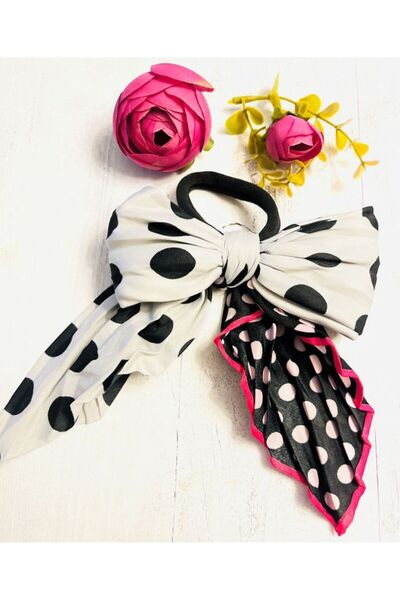 BERG ATELIER Пунтієвий атласний резиновий шпилька з бантиком