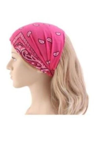 BERG Ροζ Λευκό Μπλε Μπαντάνα με Ethnic Pattern, Κορδέλα μαλλιών